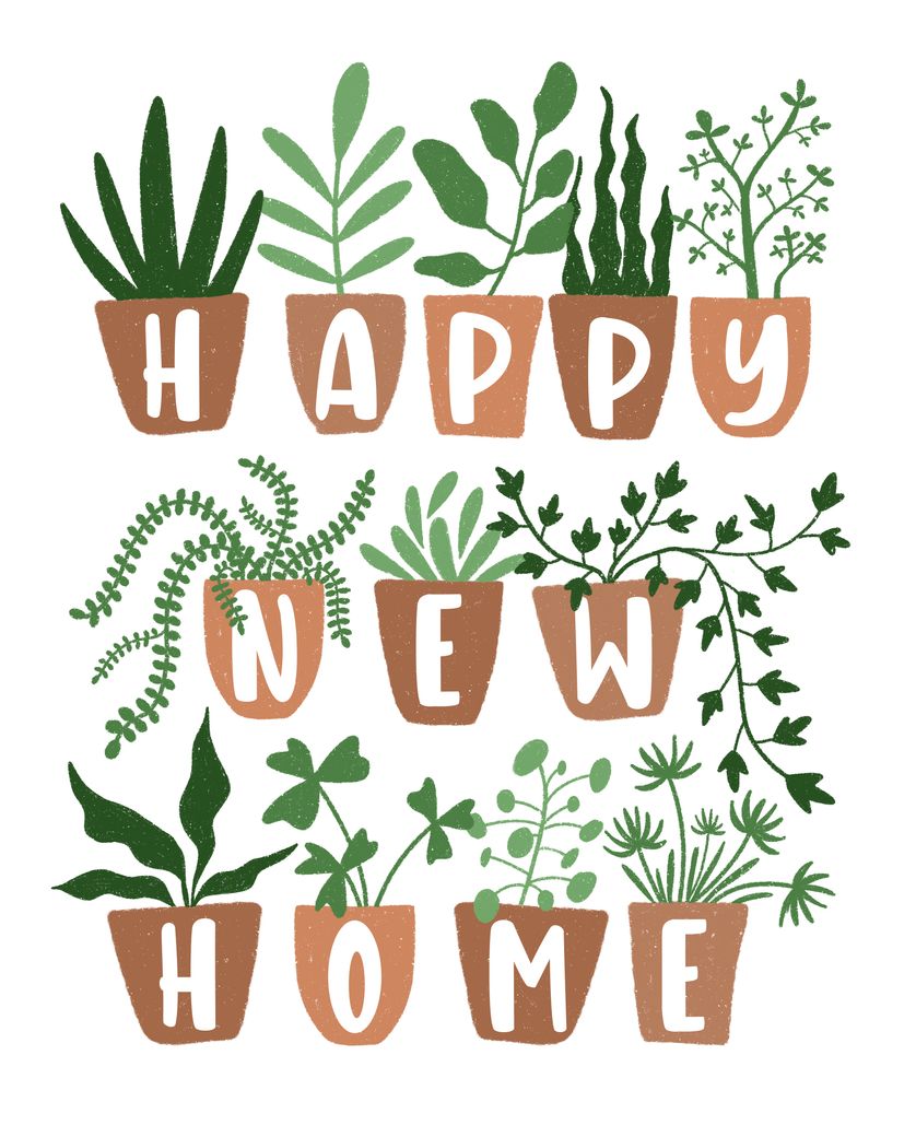 Card design "New home  - group ecard"