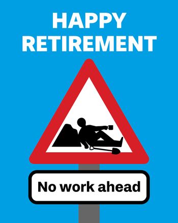 Use Road sign  - group retirement card