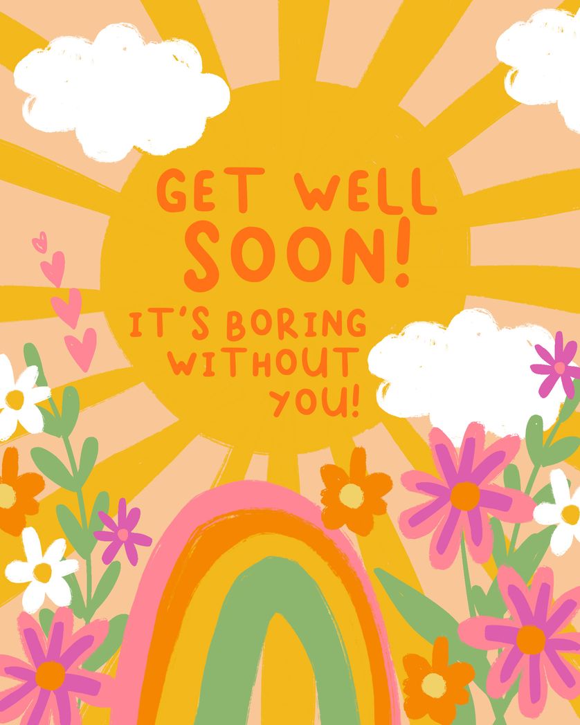 Card design "Bright - group get well card"