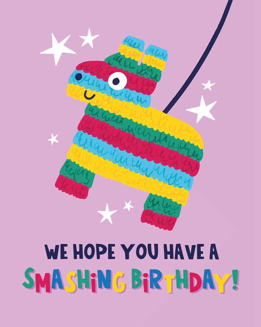 Card design "Piñata - group birthday card"