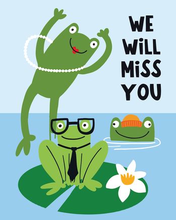 Use fun frogs - group leaving card