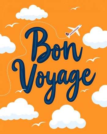 Use Bon voyage - group leaving ecard