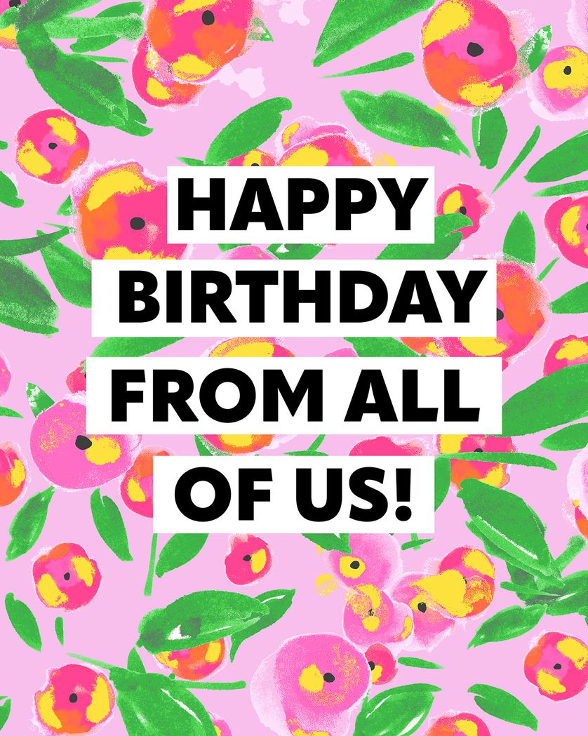 Card design "Bright floral - Group Birthday Card"