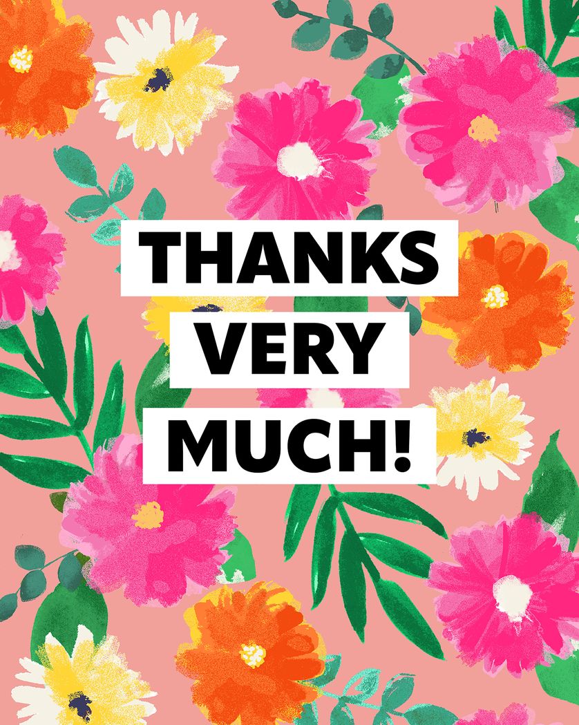 Card design "Bright Floral - Group Thank you card"