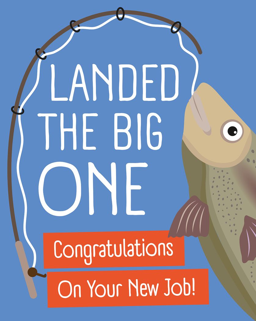 Card design "Big fish group congratulations card"