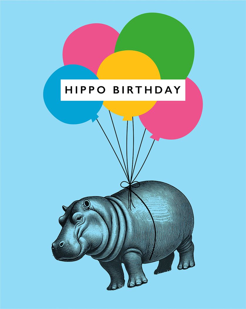 Card design "Group animal pun birthday card"