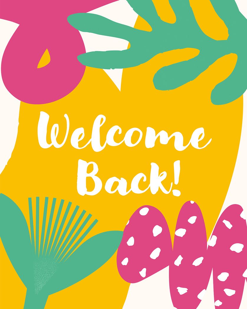 Card design "Matisse style group welcome back ecard"