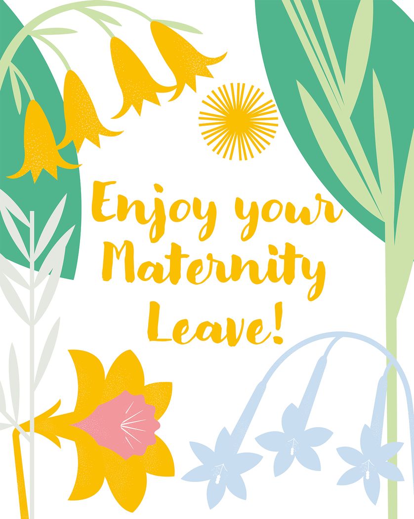 Card design "Matisse style group maternity leave card"