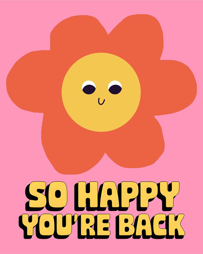 Card design "Trendy Flower group Welcome Back card"