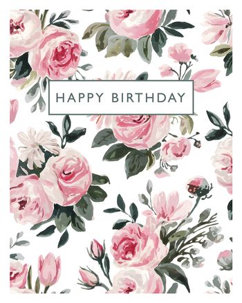 Use Ditsy Vintage Floral group Birthday ecard