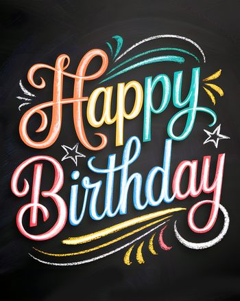 Use Bright Chalkboard - group birthday ecard