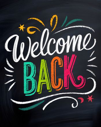 Use Bright Chalkboard - Welcome Back group ecard