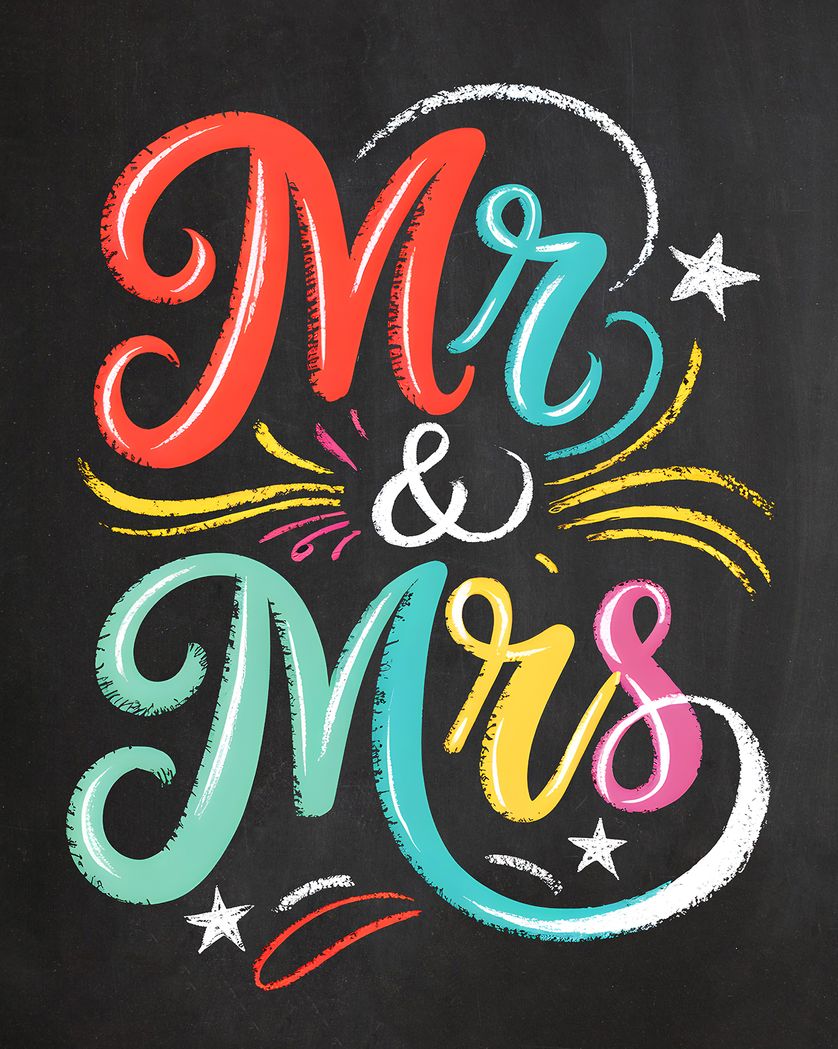 Card design "Bright Chalkboard - Group Wedding ecard"