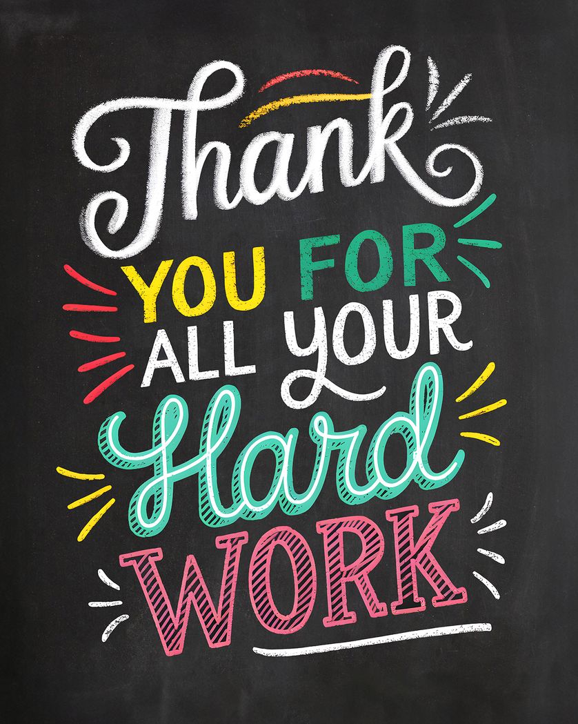 Card design "Bright Chalkboard - Group Thank you ecard"