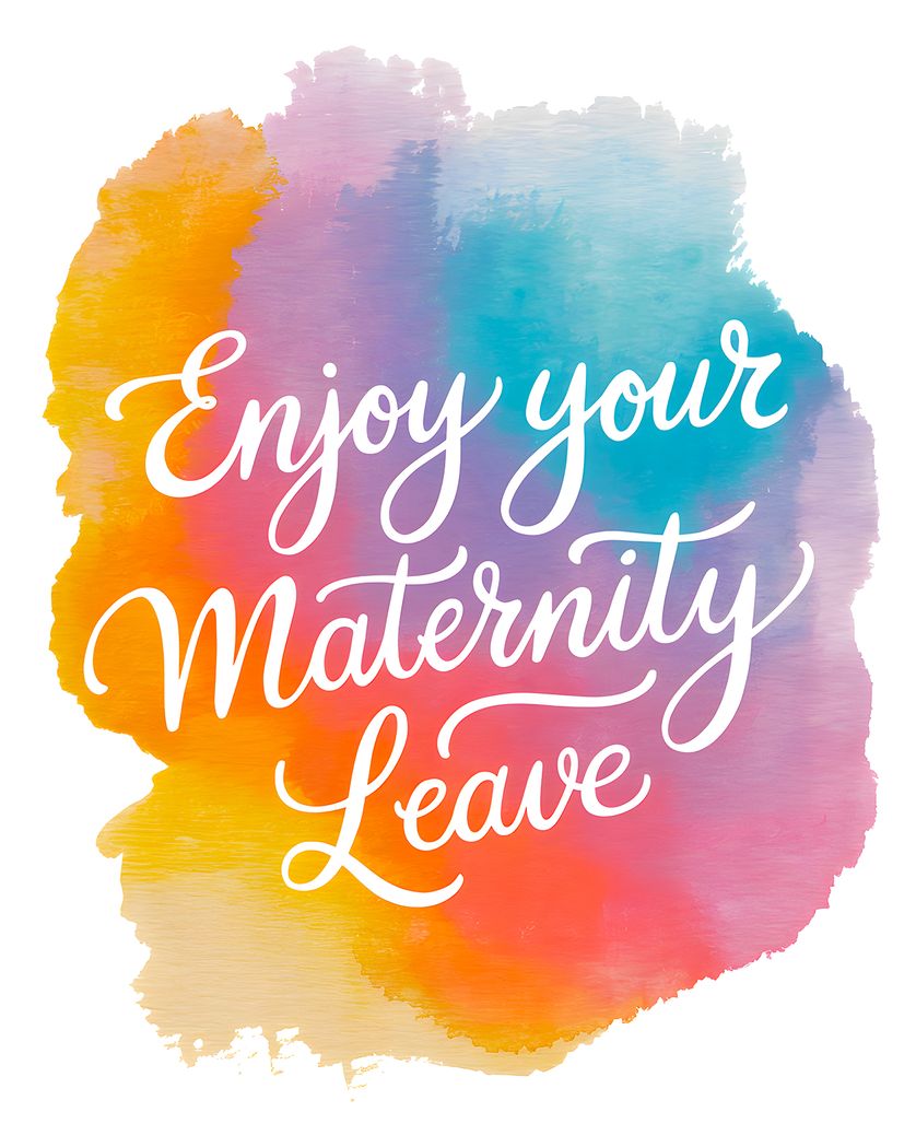 Card design "Watercolour splash - Group Maternity Leave ecard"