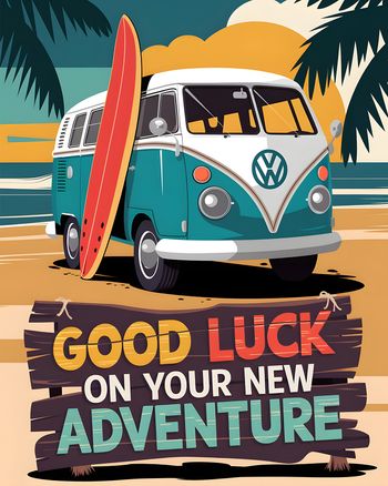 Use VW Campervan - group retirement and leaving ecard