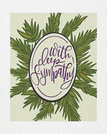 Use leafy wreath group sympathy card