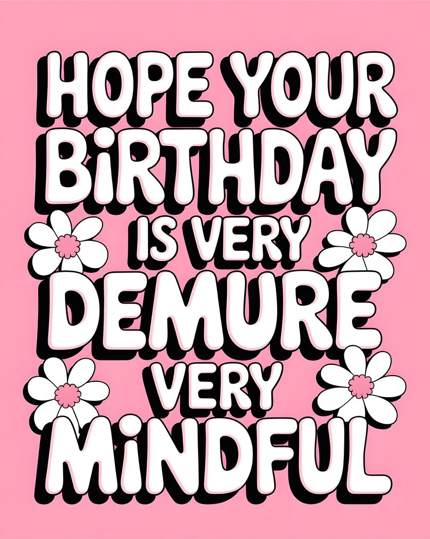 Card design "Demure meme. group birthday card"