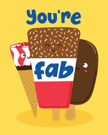 Use Funny Food -Fab Lolly group Well Done Card