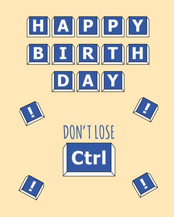 Use Computer keys - group birthday ecard