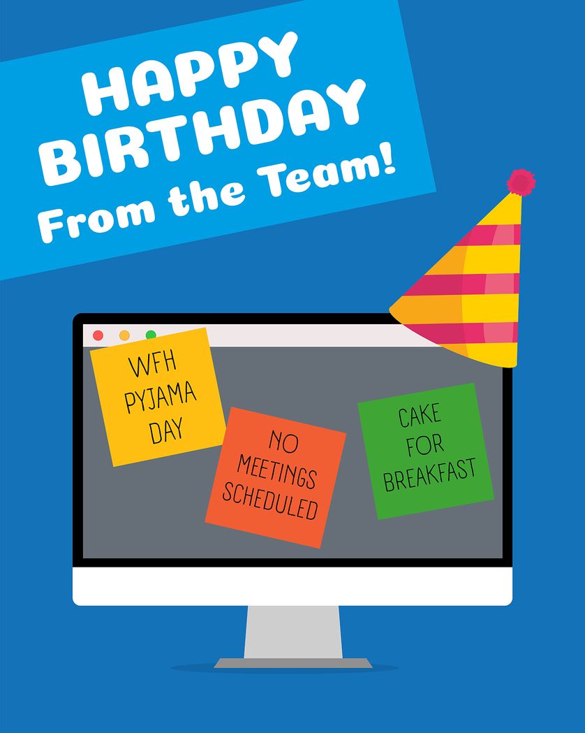 Card design "Post-its Group birthday ecard"