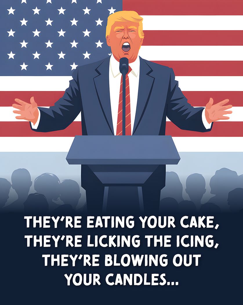 Card design "Trump Debate rant - group birthday ecard"