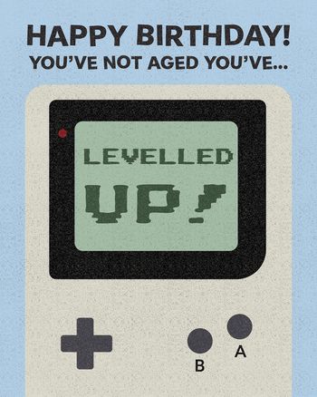 Use Game boy retro group birthday card