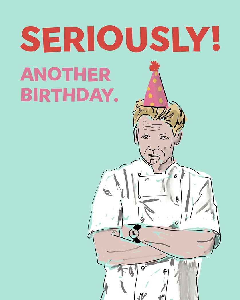 Card design "Gordon Ramsey - group birthday ecard"