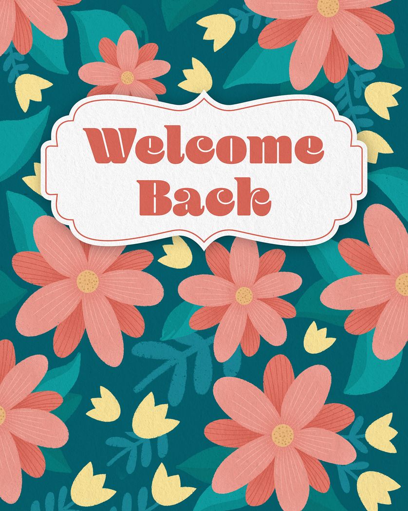 Card design "Floral Welcome back group ecard"