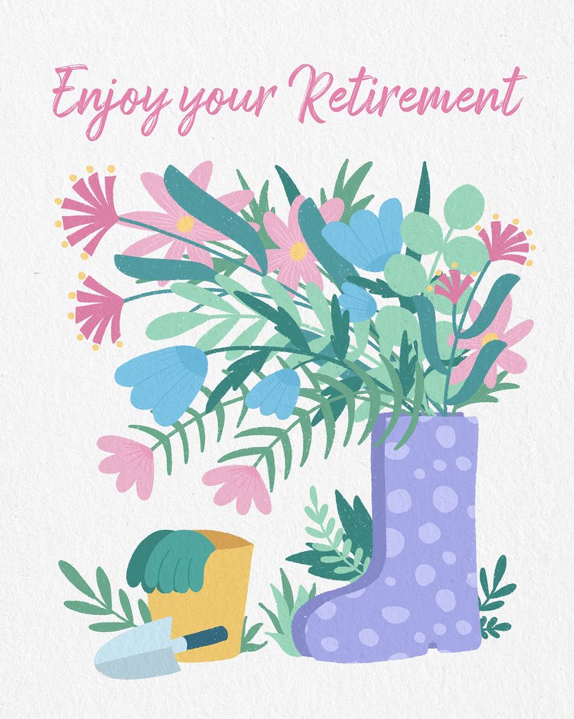 Card design "gardening group retirement ecard"