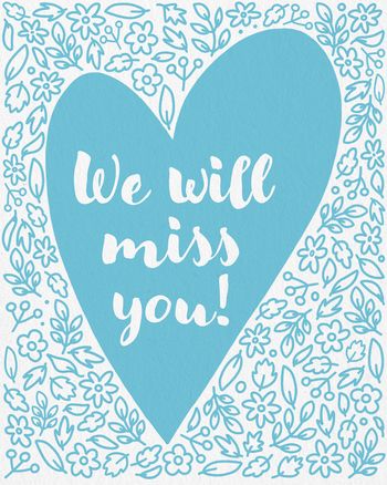 Use Intricate blue heart - group leaving card