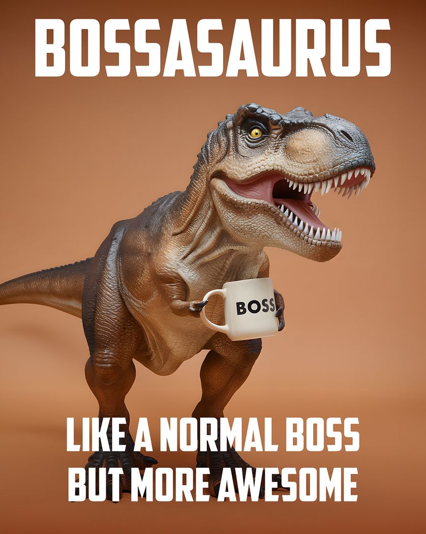 Card design "Bossasaurus Trex - group Boss day ecard"