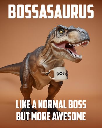 Use Bossasaurus Trex - group Boss day ecard