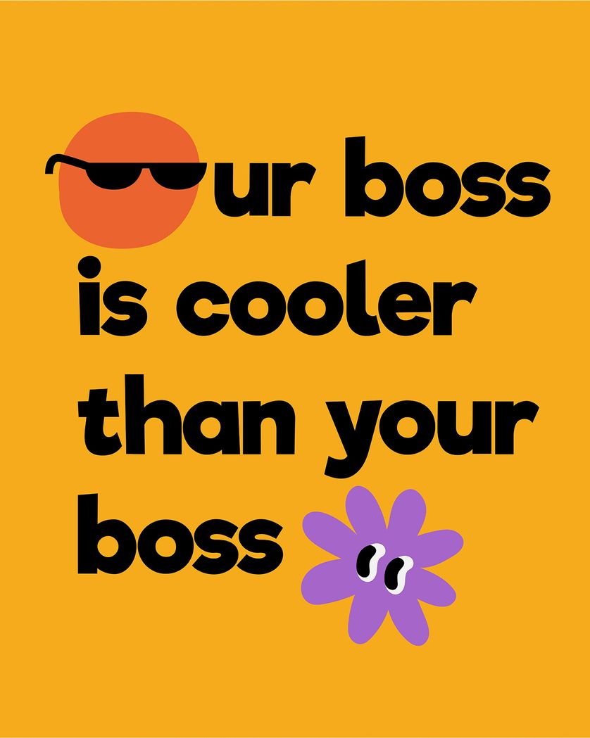 Card design "Best boss cool boss day group ecard"