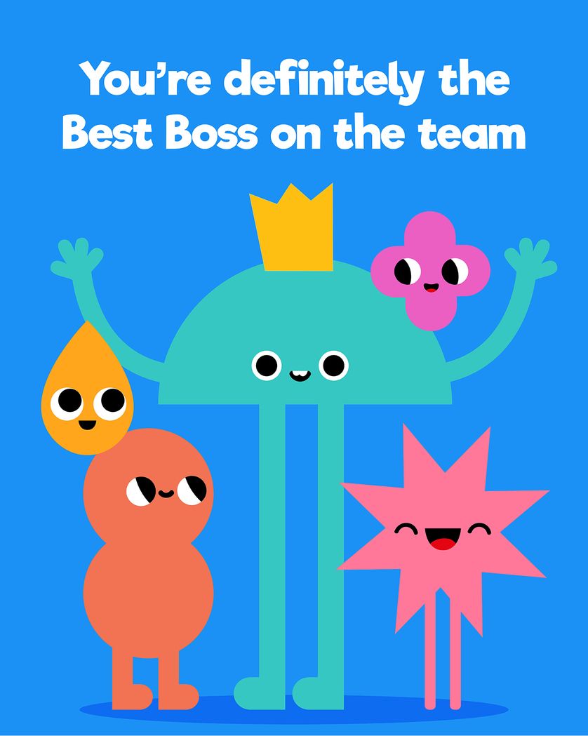 Card design "Team group boss day ecard"