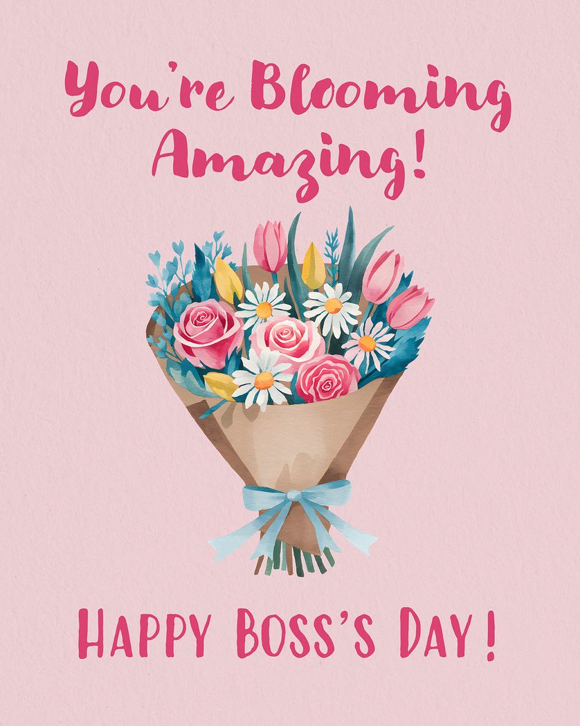 Card design "Boss Bouquet - group Boss day ecard"