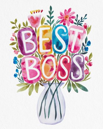 Use Bouquet of Words - group boss day ecard