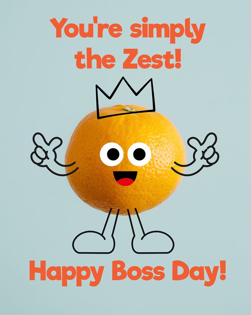 Card design "Boss orange - group boss day ecard"