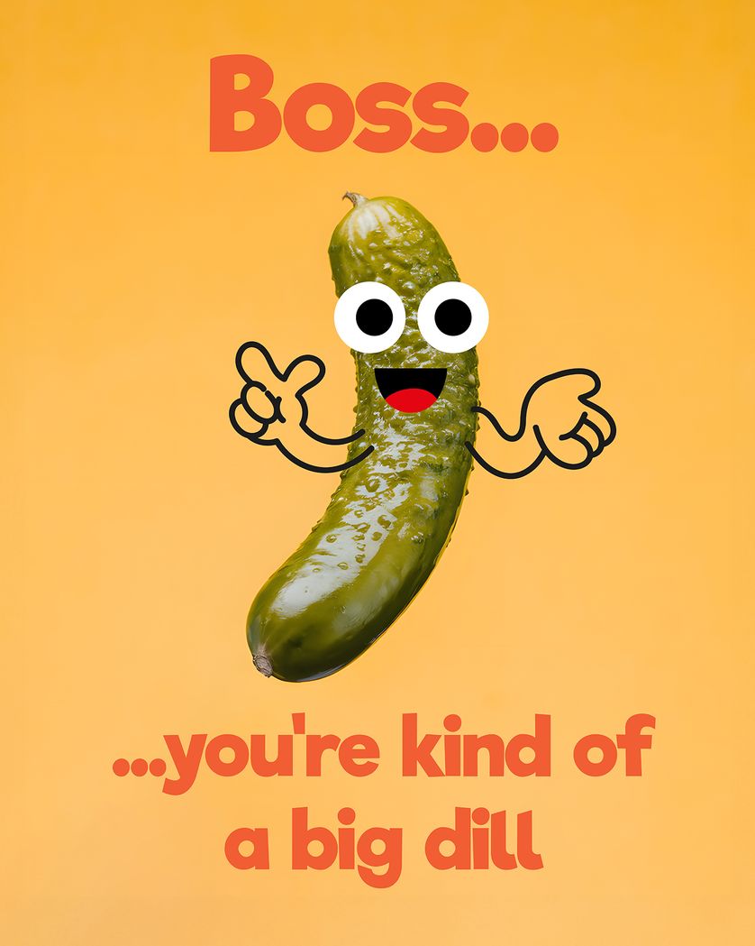 Card design "Big Dill - group boss day ecard"