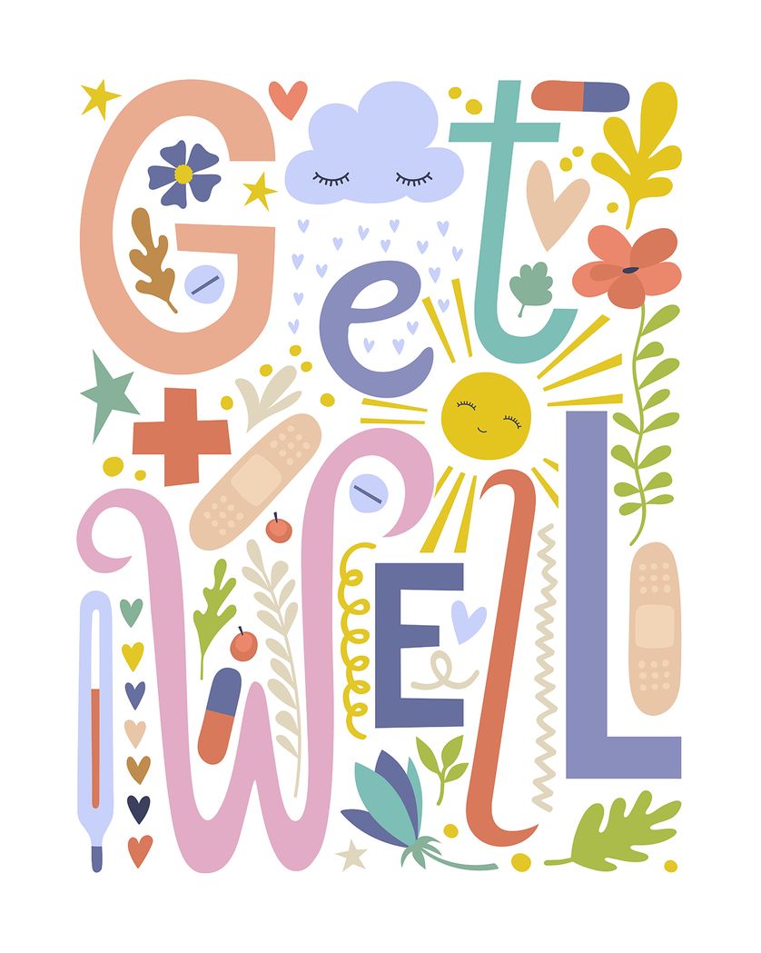 Card design "Pretty ornaments - Group get well ecard"