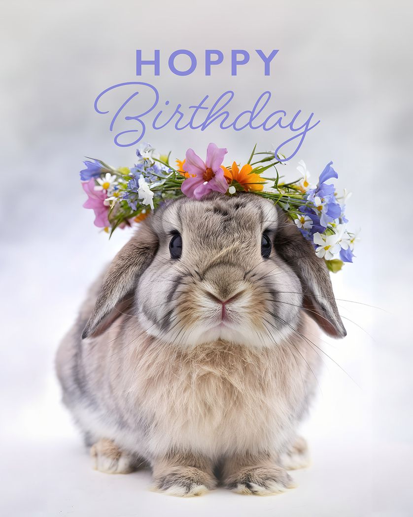 Card design "Cute Bunny  - group birthday ecard"