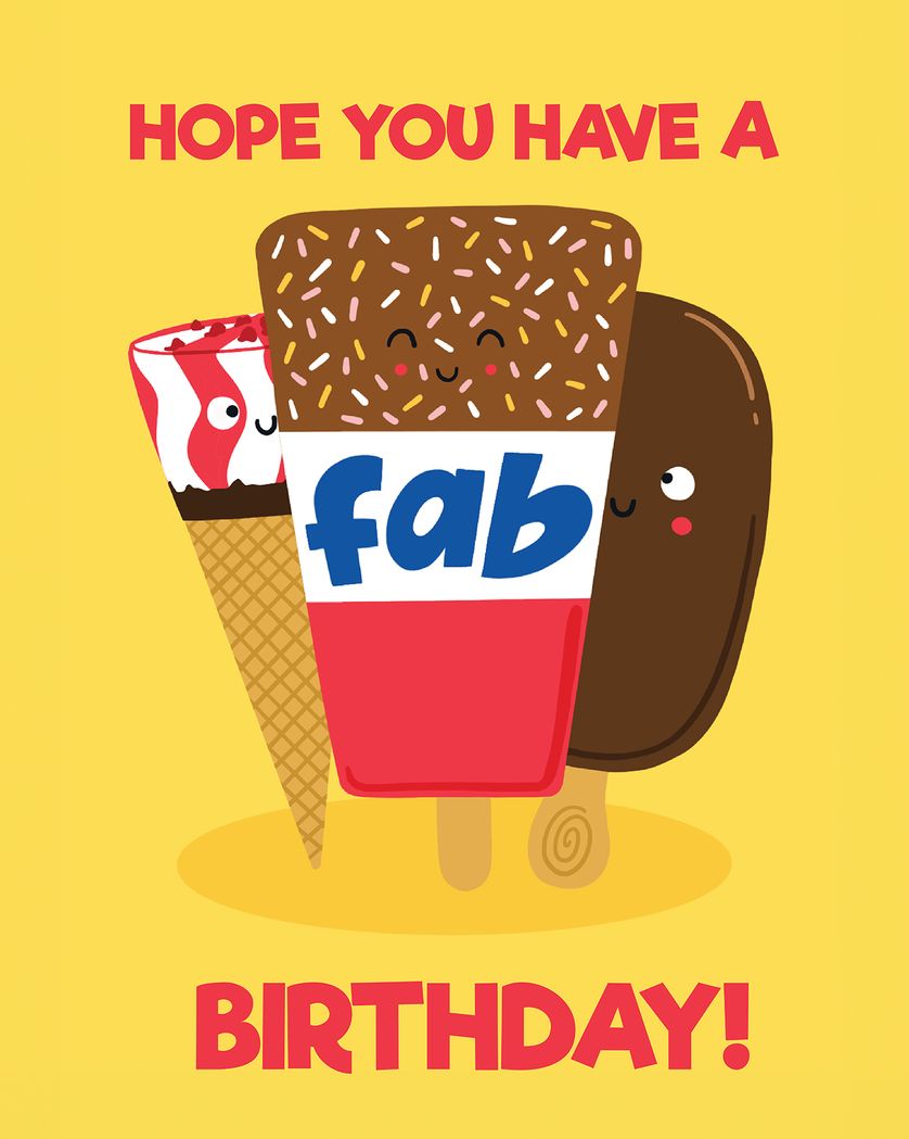 Card design "Fab birthday - group birthday ecard"