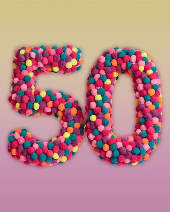 Use Pom Pom 50 - group milestone greeting card