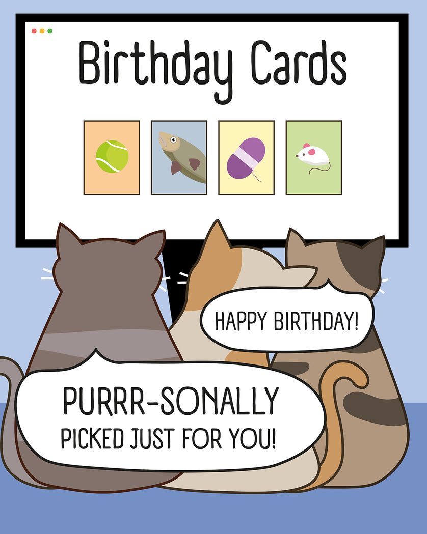 Card design "Cat Cards - group birthday ecard"