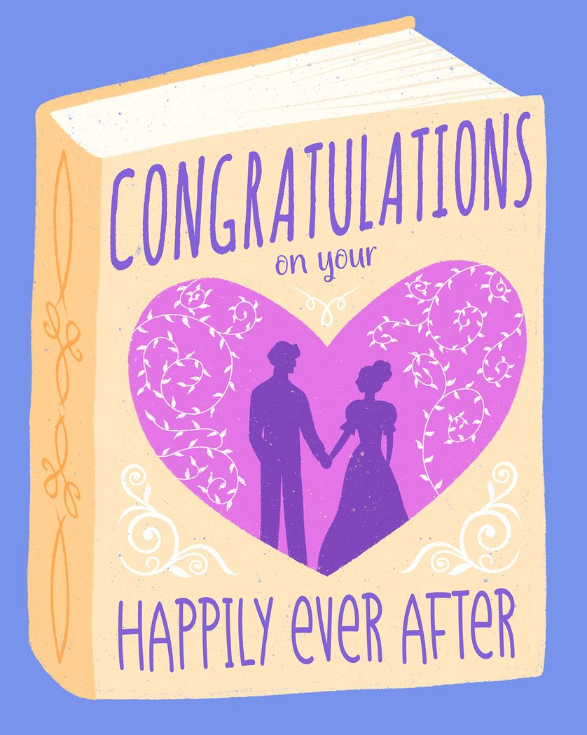 Card design "Happy Ending group wedding ecard"