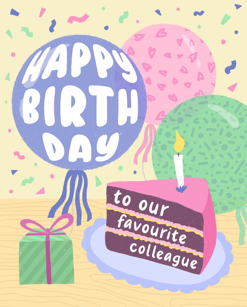 Card design "Office party - group birthday ecard"