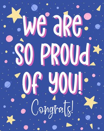 Use We're proud to the stars - group congrats ecard