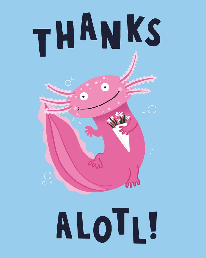 Card design "Axolotl - group thank you ecard"