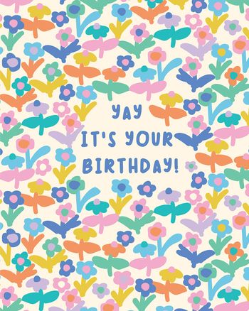 Use Ditsy flowers - group birthday ecard