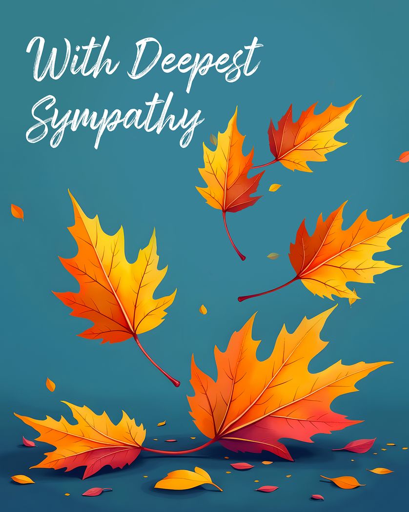 Card design "Autumn - group sympathy ecard"